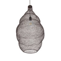 GLOBOSTAR® KENTUCKY 01896 Vintage Κρεμαστό Φωτιστικό Οροφής με Ντουί 1 x E27 AC 220-240V IP20 - Καφέ - Μ40 x Π40 x Υ70cm