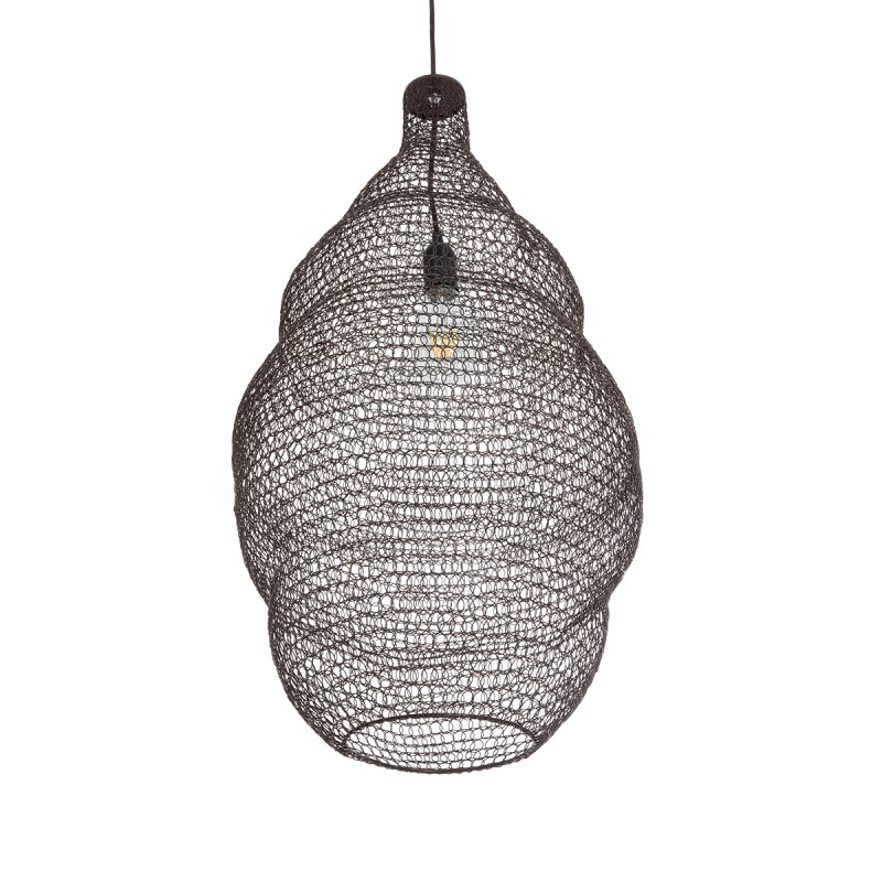 GLOBOSTAR® KENTUCKY 01896 Vintage Κρεμαστό Φωτιστικό Οροφής με Ντουί 1 x E27 AC 220-240V IP20 - Καφέ - Μ40 x Π40 x Υ70cm