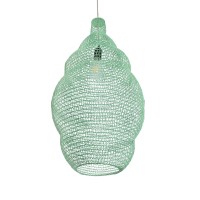 GLOBOSTAR® KENTUCKY 01897 Vintage Κρεμαστό Φωτιστικό Οροφής με Ντουί 1 x E27 AC 220-240V IP20 - Τιρκουάζ - Μ40 x Π40 x Υ70cm