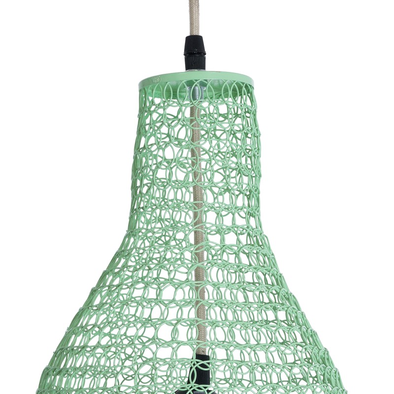 GLOBOSTAR® KENTUCKY 01897 Vintage Κρεμαστό Φωτιστικό Οροφής με Ντουί 1 x E27 AC 220-240V IP20 - Τιρκουάζ - Μ40 x Π40 x Υ70cm
