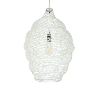 GLOBOSTAR® KENTUCKY 01898 Vintage Κρεμαστό Φωτιστικό Οροφής με Ντουί 1 x E27 AC 220-240V IP20 - Λευκό - Μ40 x Π40 x Y60cm
