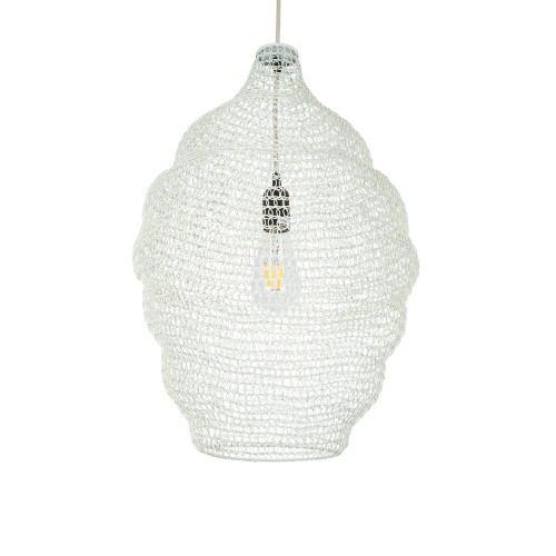 GLOBOSTAR® KENTUCKY 01898 Vintage Κρεμαστό Φωτιστικό Οροφής με Ντουί 1 x E27 AC 220-240V IP20 - Λευκό - Μ40 x Π40 x Y60cm