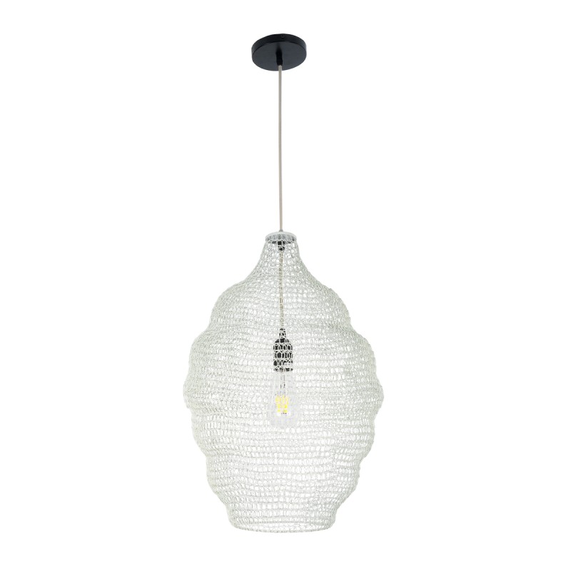 GLOBOSTAR® KENTUCKY 01898 Vintage Κρεμαστό Φωτιστικό Οροφής με Ντουί 1 x E27 AC 220-240V IP20 - Λευκό - Μ40 x Π40 x Y60cm