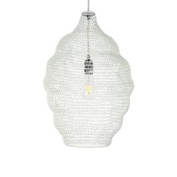 GLOBOSTAR® KENTUCKY 01898 Vintage Κρεμαστό Φωτιστικό Οροφής με Ντουί 1 x E27 AC 220-240V IP20 - Λευκό - Μ40 x Π40 x Y60cm