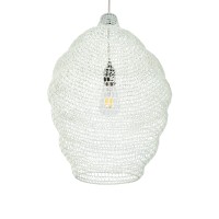 GLOBOSTAR® KENTUCKY 01898 Vintage Κρεμαστό Φωτιστικό Οροφής με Ντουί 1 x E27 AC 220-240V IP20 - Λευκό - Μ40 x Π40 x Y60cm