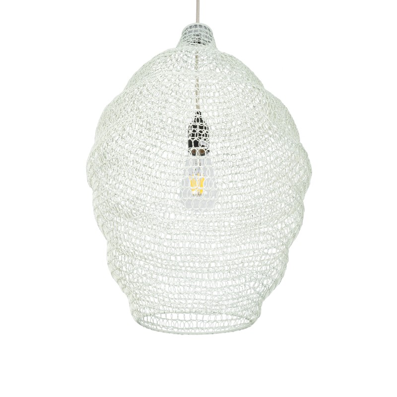 GLOBOSTAR® KENTUCKY 01898 Vintage Κρεμαστό Φωτιστικό Οροφής με Ντουί 1 x E27 AC 220-240V IP20 - Λευκό - Μ40 x Π40 x Y60cm