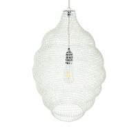 GLOBOSTAR® KENTUCKY 01898 Vintage Κρεμαστό Φωτιστικό Οροφής με Ντουί 1 x E27 AC 220-240V IP20 - Λευκό - Μ40 x Π40 x Y60cm