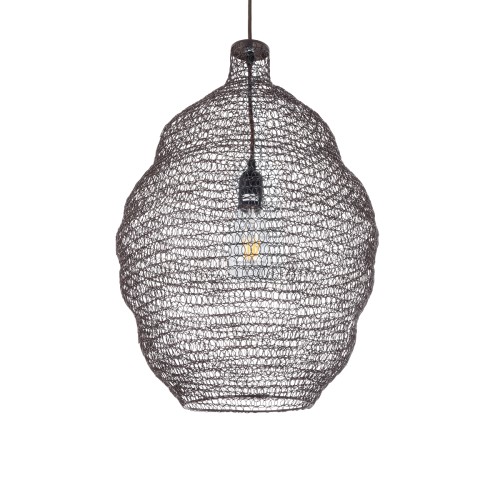 GLOBOSTAR® KENTUCKY 01899 Vintage Κρεμαστό Φωτιστικό Οροφής με Ντουί 1 x E27 AC 220-240V IP20 - Καφέ - Μ40 x Π40 x Y60cm
