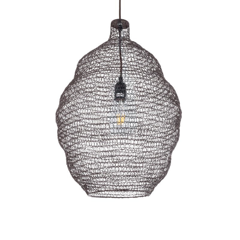GLOBOSTAR® KENTUCKY 01899 Vintage Κρεμαστό Φωτιστικό Οροφής με Ντουί 1 x E27 AC 220-240V IP20 - Καφέ - Μ40 x Π40 x Y60cm