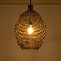 GLOBOSTAR® KENTUCKY 01899 Vintage Κρεμαστό Φωτιστικό Οροφής με Ντουί 1 x E27 AC 220-240V IP20 - Καφέ - Μ40 x Π40 x Y60cm