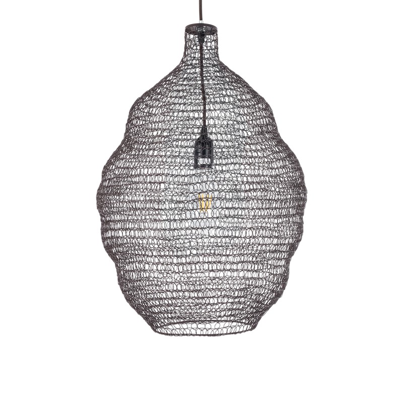 GLOBOSTAR® KENTUCKY 01899 Vintage Κρεμαστό Φωτιστικό Οροφής με Ντουί 1 x E27 AC 220-240V IP20 - Καφέ - Μ40 x Π40 x Y60cm