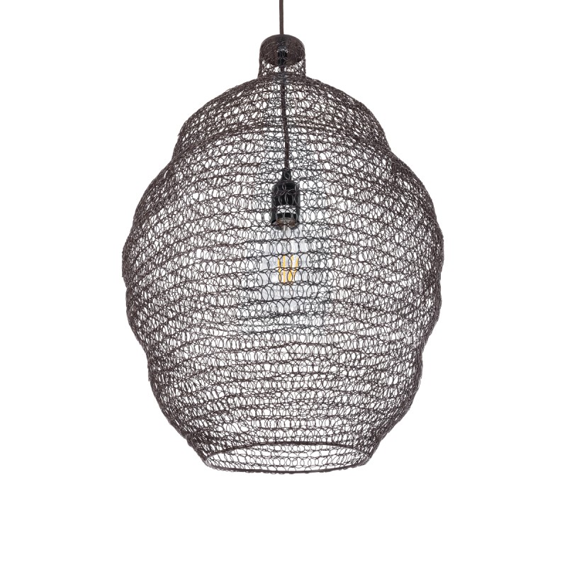GLOBOSTAR® KENTUCKY 01899 Vintage Κρεμαστό Φωτιστικό Οροφής με Ντουί 1 x E27 AC 220-240V IP20 - Καφέ - Μ40 x Π40 x Y60cm