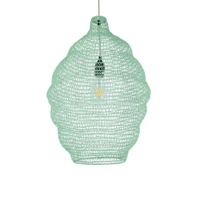 GLOBOSTAR® KENTUCKY 01900 Vintage Κρεμαστό Φωτιστικό Οροφής με Ντουί 1 x E27 AC 220-240V IP20 - Τιρκουάζ - Μ40 x Π40 x Y60cm