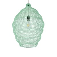 GLOBOSTAR® KENTUCKY 01900 Vintage Κρεμαστό Φωτιστικό Οροφής με Ντουί 1 x E27 AC 220-240V IP20 - Τιρκουάζ - Μ40 x Π40 x Y60cm