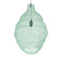 GLOBOSTAR® KENTUCKY 01900 Vintage Κρεμαστό Φωτιστικό Οροφής με Ντουί 1 x E27 AC 220-240V IP20 - Τιρκουάζ - Μ40 x Π40 x Y60cm