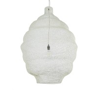 GLOBOSTAR® KENTUCKY 01901 Vintage Κρεμαστό Φωτιστικό Οροφής με Ντουί 1 x E27 AC 220-240V IP20 - Λευκό - Μ80 x Π80 x Y110cm