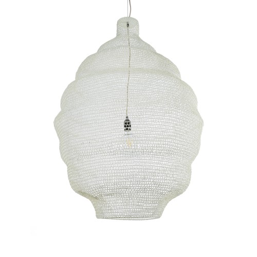 GLOBOSTAR® KENTUCKY 01901 Vintage Κρεμαστό Φωτιστικό Οροφής με Ντουί 1 x E27 AC 220-240V IP20 - Λευκό - Μ80 x Π80 x Y110cm
