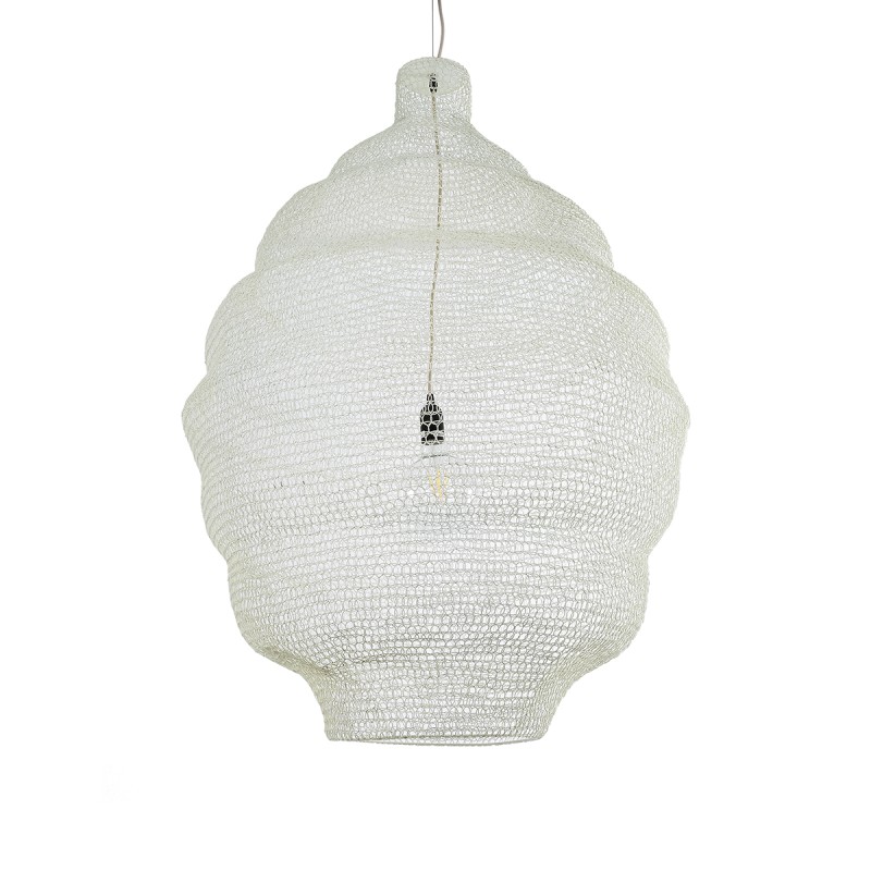 GLOBOSTAR® KENTUCKY 01901 Vintage Κρεμαστό Φωτιστικό Οροφής με Ντουί 1 x E27 AC 220-240V IP20 - Λευκό - Μ80 x Π80 x Y110cm