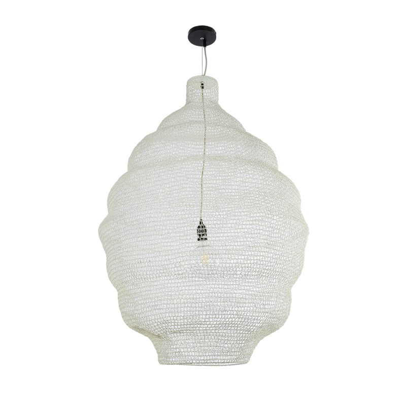 GLOBOSTAR® KENTUCKY 01901 Vintage Κρεμαστό Φωτιστικό Οροφής με Ντουί 1 x E27 AC 220-240V IP20 - Λευκό - Μ80 x Π80 x Y110cm