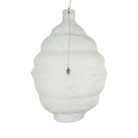 GLOBOSTAR® KENTUCKY 01901 Vintage Κρεμαστό Φωτιστικό Οροφής με Ντουί 1 x E27 AC 220-240V IP20 - Λευκό - Μ80 x Π80 x Y110cm