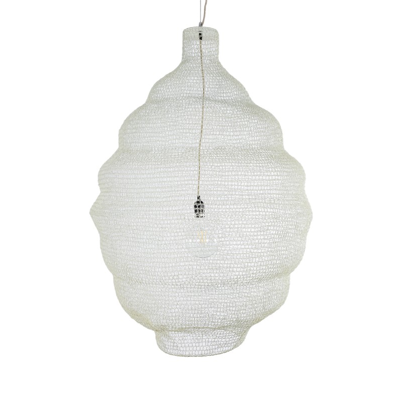 GLOBOSTAR® KENTUCKY 01901 Vintage Κρεμαστό Φωτιστικό Οροφής με Ντουί 1 x E27 AC 220-240V IP20 - Λευκό - Μ80 x Π80 x Y110cm