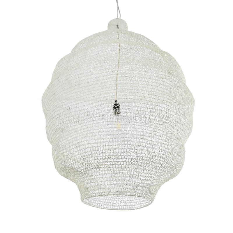 GLOBOSTAR® KENTUCKY 01901 Vintage Κρεμαστό Φωτιστικό Οροφής με Ντουί 1 x E27 AC 220-240V IP20 - Λευκό - Μ80 x Π80 x Y110cm