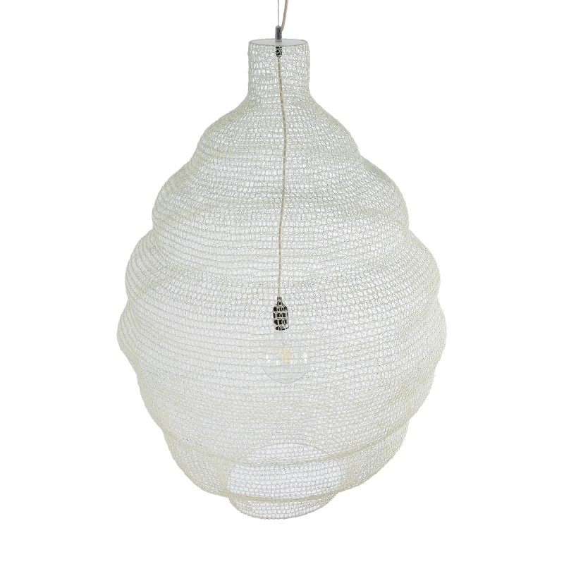 GLOBOSTAR® KENTUCKY 01901 Vintage Κρεμαστό Φωτιστικό Οροφής με Ντουί 1 x E27 AC 220-240V IP20 - Λευκό - Μ80 x Π80 x Y110cm