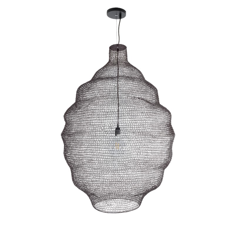 GLOBOSTAR® KENTUCKY 01902 Vintage Κρεμαστό Φωτιστικό Οροφής με Ντουί 1 x E27 AC 220-240V IP20 - Καφέ - Μ80 x Π80 x Y110cm