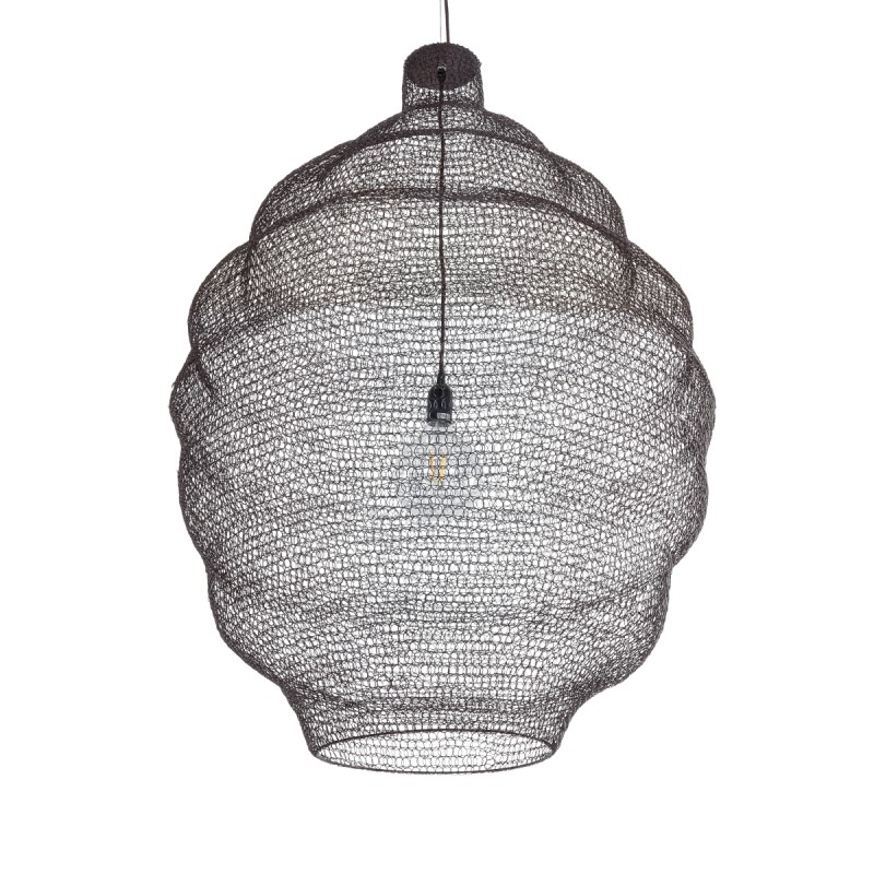 GLOBOSTAR® KENTUCKY 01902 Vintage Κρεμαστό Φωτιστικό Οροφής με Ντουί 1 x E27 AC 220-240V IP20 - Καφέ - Μ80 x Π80 x Y110cm