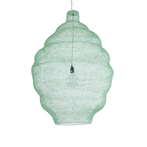 GLOBOSTAR® KENTUCKY 01903 Vintage Κρεμαστό Φωτιστικό Οροφής με Ντουί 1 x E27 AC 220-240V IP20 - Τιρκουάζ - Μ80 x Π80 x Y110cm