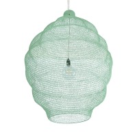 GLOBOSTAR® KENTUCKY 01903 Vintage Κρεμαστό Φωτιστικό Οροφής με Ντουί 1 x E27 AC 220-240V IP20 - Τιρκουάζ - Μ80 x Π80 x Y110cm