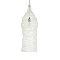GLOBOSTAR® KENTUCKY 01904 Vintage Κρεμαστό Φωτιστικό Οροφής με Ντουί 1 x E27 AC 220-240V IP20 - Λευκό - Μ30 x Π30 x Y80cm