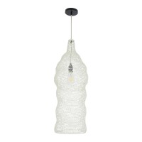 GLOBOSTAR® KENTUCKY 01904 Vintage Κρεμαστό Φωτιστικό Οροφής με Ντουί 1 x E27 AC 220-240V IP20 - Λευκό - Μ30 x Π30 x Y80cm