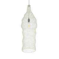 GLOBOSTAR® KENTUCKY 01904 Vintage Κρεμαστό Φωτιστικό Οροφής με Ντουί 1 x E27 AC 220-240V IP20 - Λευκό - Μ30 x Π30 x Y80cm