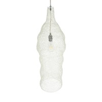 GLOBOSTAR® KENTUCKY 01904 Vintage Κρεμαστό Φωτιστικό Οροφής με Ντουί 1 x E27 AC 220-240V IP20 - Λευκό - Μ30 x Π30 x Y80cm
