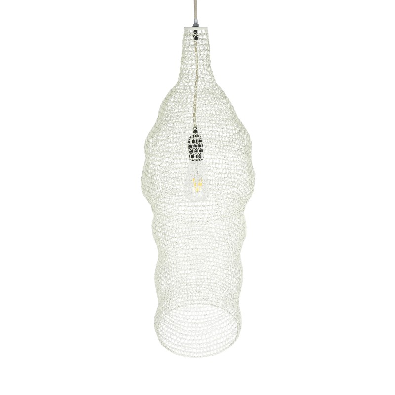 GLOBOSTAR® KENTUCKY 01904 Vintage Κρεμαστό Φωτιστικό Οροφής με Ντουί 1 x E27 AC 220-240V IP20 - Λευκό - Μ30 x Π30 x Y80cm