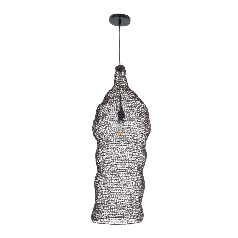 GLOBOSTAR® KENTUCKY 01905 Vintage Κρεμαστό Φωτιστικό Οροφής με Ντουί 1 x E27 AC 220-240V IP20 - Καφέ - Μ30 x Π30 x Y80cm