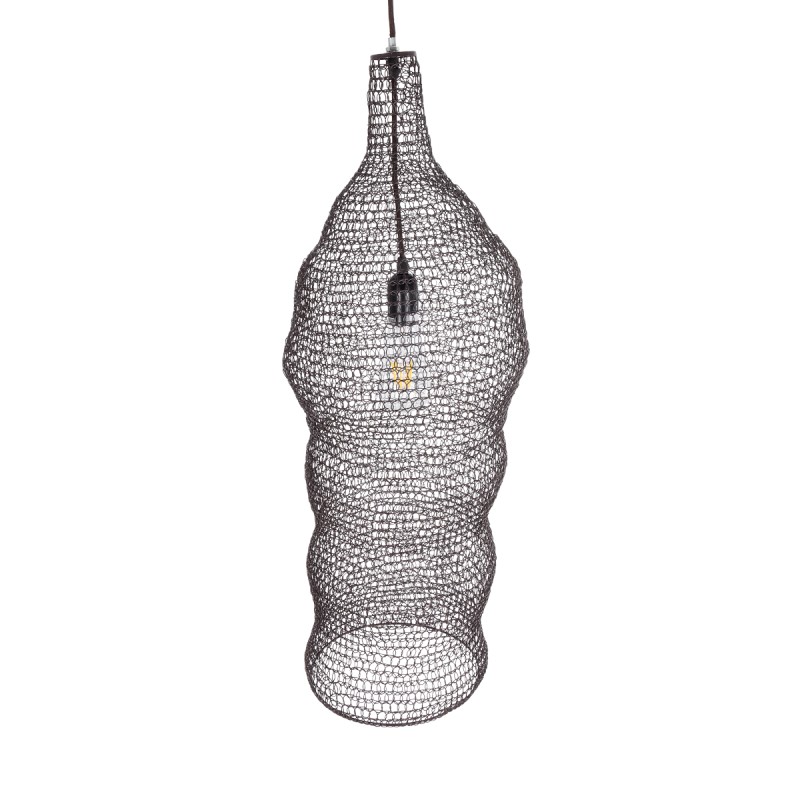 GLOBOSTAR® KENTUCKY 01905 Vintage Κρεμαστό Φωτιστικό Οροφής με Ντουί 1 x E27 AC 220-240V IP20 - Καφέ - Μ30 x Π30 x Y80cm