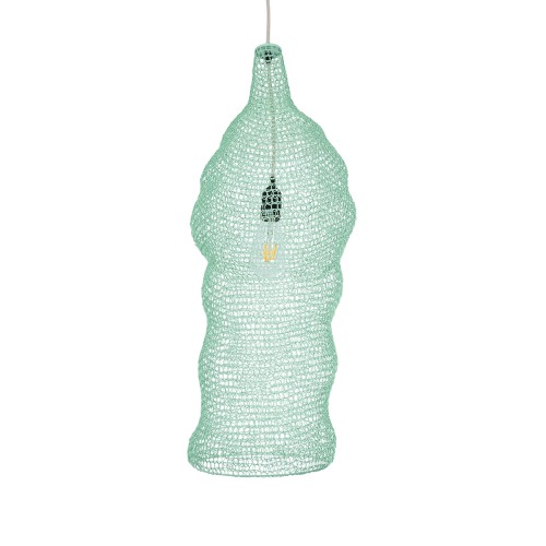 GLOBOSTAR® KENTUCKY 01906 Vintage Κρεμαστό Φωτιστικό Οροφής με Ντουί 1 x E27 AC 220-240V IP20 - Τιρκουάζ - Μ30 x Π30 x Y80cm