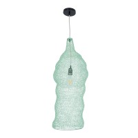 GLOBOSTAR® KENTUCKY 01906 Vintage Κρεμαστό Φωτιστικό Οροφής με Ντουί 1 x E27 AC 220-240V IP20 - Τιρκουάζ - Μ30 x Π30 x Y80cm