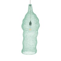 GLOBOSTAR® KENTUCKY 01906 Vintage Κρεμαστό Φωτιστικό Οροφής με Ντουί 1 x E27 AC 220-240V IP20 - Τιρκουάζ - Μ30 x Π30 x Y80cm