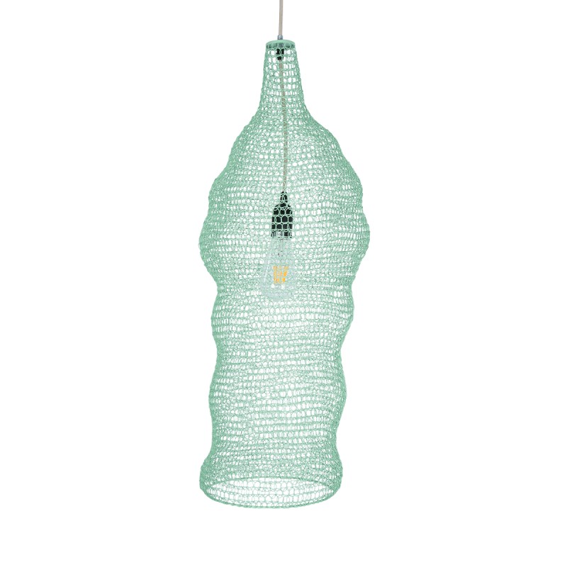 GLOBOSTAR® KENTUCKY 01906 Vintage Κρεμαστό Φωτιστικό Οροφής με Ντουί 1 x E27 AC 220-240V IP20 - Τιρκουάζ - Μ30 x Π30 x Y80cm