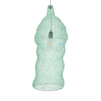 GLOBOSTAR® KENTUCKY 01906 Vintage Κρεμαστό Φωτιστικό Οροφής με Ντουί 1 x E27 AC 220-240V IP20 - Τιρκουάζ - Μ30 x Π30 x Y80cm
