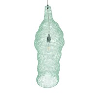 GLOBOSTAR® KENTUCKY 01906 Vintage Κρεμαστό Φωτιστικό Οροφής με Ντουί 1 x E27 AC 220-240V IP20 - Τιρκουάζ - Μ30 x Π30 x Y80cm