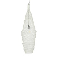GLOBOSTAR® KENTUCKY 01907 Vintage Κρεμαστό Φωτιστικό Οροφής με Ντουί 1 x E27 AC 220-240V IP20 - Λευκό - Μ30 x Π30 x Y105cm