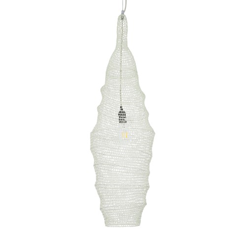 GLOBOSTAR® KENTUCKY 01907 Vintage Κρεμαστό Φωτιστικό Οροφής με Ντουί 1 x E27 AC 220-240V IP20 - Λευκό - Μ30 x Π30 x Y105cm