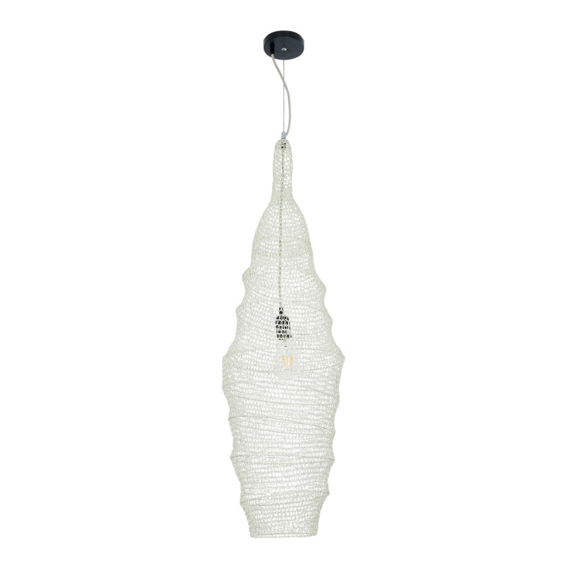 GLOBOSTAR® KENTUCKY 01907 Vintage Κρεμαστό Φωτιστικό Οροφής με Ντουί 1 x E27 AC 220-240V IP20 - Λευκό - Μ30 x Π30 x Y105cm