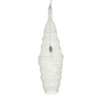 GLOBOSTAR® KENTUCKY 01907 Vintage Κρεμαστό Φωτιστικό Οροφής με Ντουί 1 x E27 AC 220-240V IP20 - Λευκό - Μ30 x Π30 x Y105cm