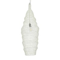 GLOBOSTAR® KENTUCKY 01907 Vintage Κρεμαστό Φωτιστικό Οροφής με Ντουί 1 x E27 AC 220-240V IP20 - Λευκό - Μ30 x Π30 x Y105cm