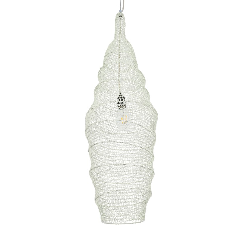 GLOBOSTAR® KENTUCKY 01907 Vintage Κρεμαστό Φωτιστικό Οροφής με Ντουί 1 x E27 AC 220-240V IP20 - Λευκό - Μ30 x Π30 x Y105cm